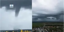 Bomba d'acqua sul Ferrarese, paura e danni: tromba marina ai lidi
