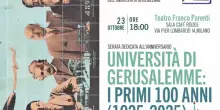 Università di Gerusalemme, i primi 100 anni: l’evento al Teatro Franco Parenti di Milano