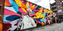 Aielli e Laika: il murale su Papa Francesco che invita alla riflessione