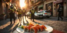 Una cena di sushi finisce nell’arresto: l’incredibile fuga di una donna