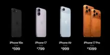 Apple presenta gli iPhone 17, l’Air è super sottile