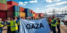 I portuali europei manifestano per la flottiglia di Gaza e minacciano blocchi commerciali
