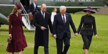 Kate Middleton in amaranto, Melania Trump in grigio: sfida di stile ed eleganza a Windsor
