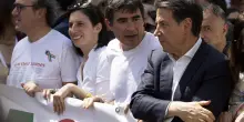 Giuseppe Conte: "Bandiere di Pd, M5s e Avs unite per Gaza e salario minimo"