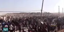 Gaza: una folla disperata lotta per il cibo