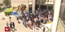 Il murale nel centro Rai di Saxa Rubra dedicato a Ilaria Alpi e Miran Hrovatin, uccisi a Mogadiscio