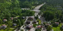 Frana in Cadore, frazione Cancia invasa da detriti: le immagini del drone