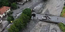 Il drone sorvola Bardonecchia dopo l'esondazione del rio Frejus