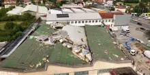 Maltempo a Treviso, tromba d'aria e tetti scoperchiati: le immagini dal drone