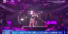 Sanremo 2025, il duetto di Olly con Lorella Cuccarini