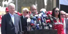 Il ministro degli Esteri egiziano e il premier palestinese al valico di Rafah a Gaza