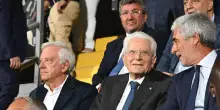 Il presidente Sergio Mattarella allo stadio per Palermo - Frosinone