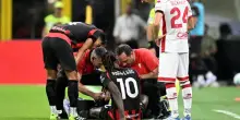 Leao segna e si fa male, problemi al polpaccio subito dopo il gol al Bari
