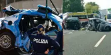 Incidenti a catena, schianto tra 4 auto della polizia: morta una donna e feriti gravi