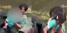 Mamma e figlia finiscono con l’auto in un canale: affonda tutto, è panico