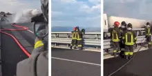 Autocisterna di GPL in fiamme, ancora bloccata l’autostrada A1