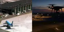 Droni sull’aeroporto europeo, spazio aereo chiuso e voli deviati: “Il caos”