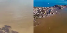 Elba, la bomba d’acqua trasforma il mare che diventa marrone: immagini shock