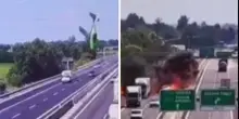 Ultraleggero precipita nel Bresciano: le impressionanti immagini dello schianto in autostrada | VIDEO